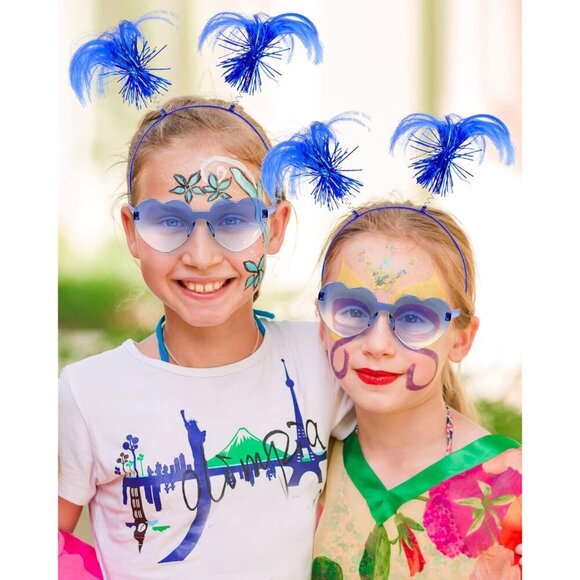 12 Pcs Pom Pom Headbands Heart Sunglasses Costume Party Accessory main image 6